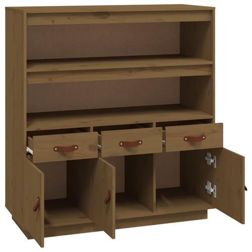 Højskab 100x40x108,5 cm massivt fyrretræ gyldenbrun