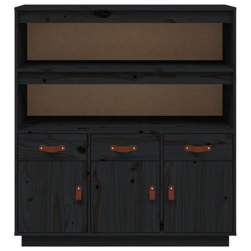 Højskab 100x40x108,5 cm massivt fyrretræ sort