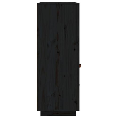 Højskab 100x40x108,5 cm massivt fyrretræ sort