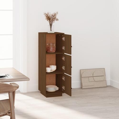 Højskab 34x40x108,5 cm massivt fyrretræ gyldenbrun