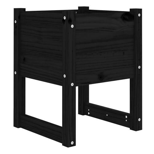 Plantekasser 2 stk. 40x40x52,5 cm massivt fyrretræ sort
