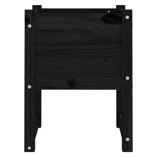 Plantekasser 2 stk. 40x40x52,5 cm massivt fyrretræ sort