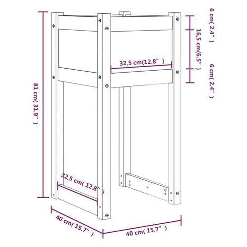 Plantekasse 40x40x81 cm massivt fyrretræ