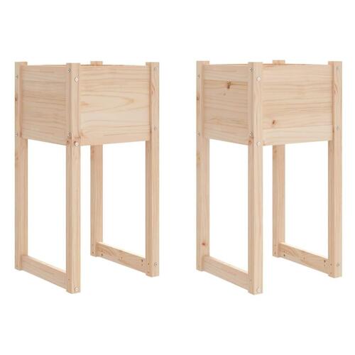 Plantekasser 2 stk. 40x40x81 cm massivt fyrretræ