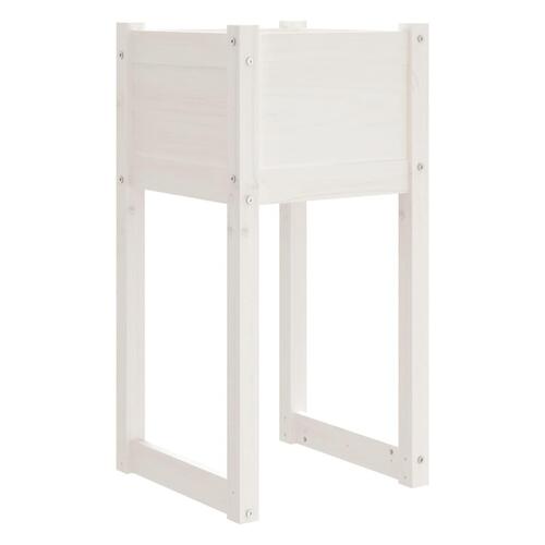 Plantekasse 40x40x81 cm massivt fyrretræ hvid
