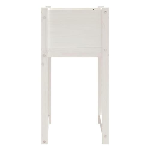 Plantekasse 40x40x81 cm massivt fyrretræ hvid