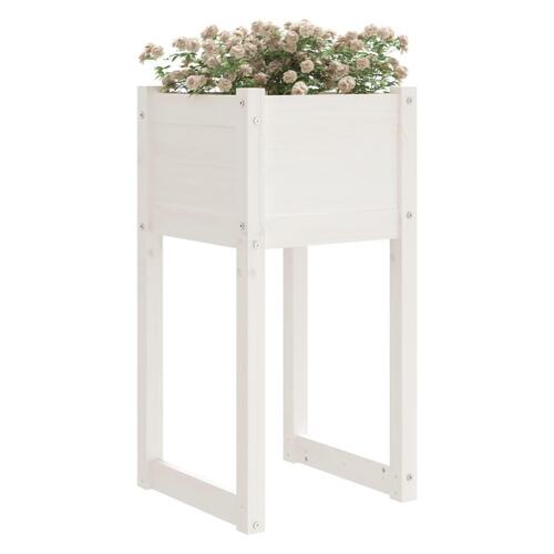 Plantekasser 2 stk. 40x40x81 cm massivt fyrretræ hvid