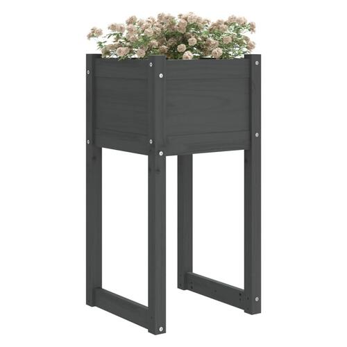 Plantekasse 40x40x81 cm massivt fyrretræ grå