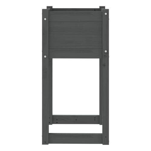 Plantekasse 40x40x81 cm massivt fyrretræ grå