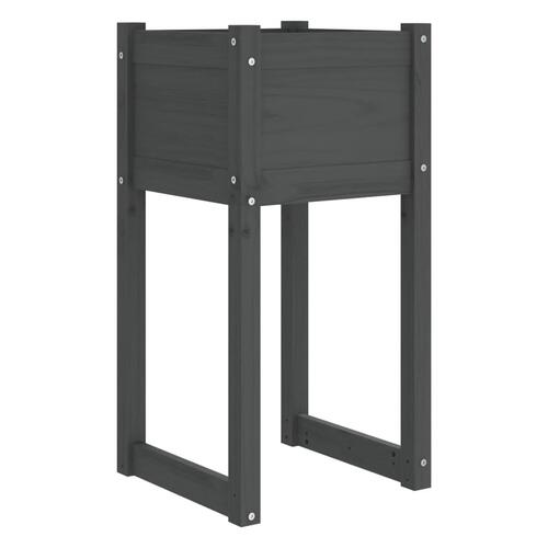 Plantekasser 2 stk. 40x40x81 cm massivt fyrretræ grå