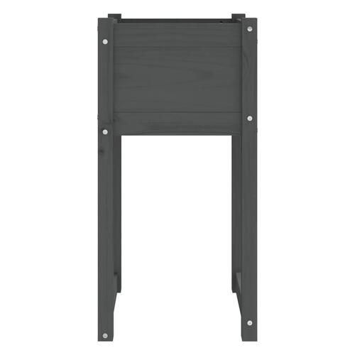Plantekasser 2 stk. 40x40x81 cm massivt fyrretræ grå