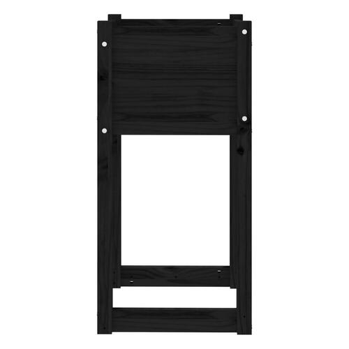 Plantekasser 2 stk. 40x40x81 cm massivt fyrretræ sort