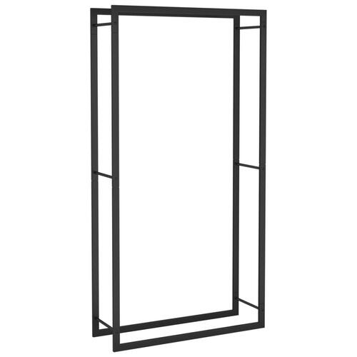 Brændestativ 80x28x154 cm stål matsort