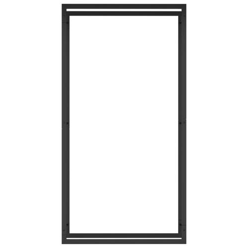 Brændestativ 80x28x154 cm stål matsort