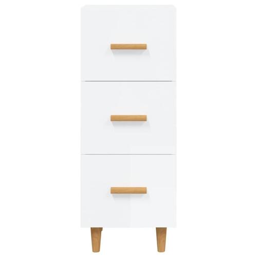 Skænk 34,5x34x90 cm konstrueret træ hvid højglans