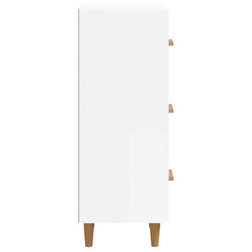 Skænk 34,5x34x90 cm konstrueret træ hvid højglans