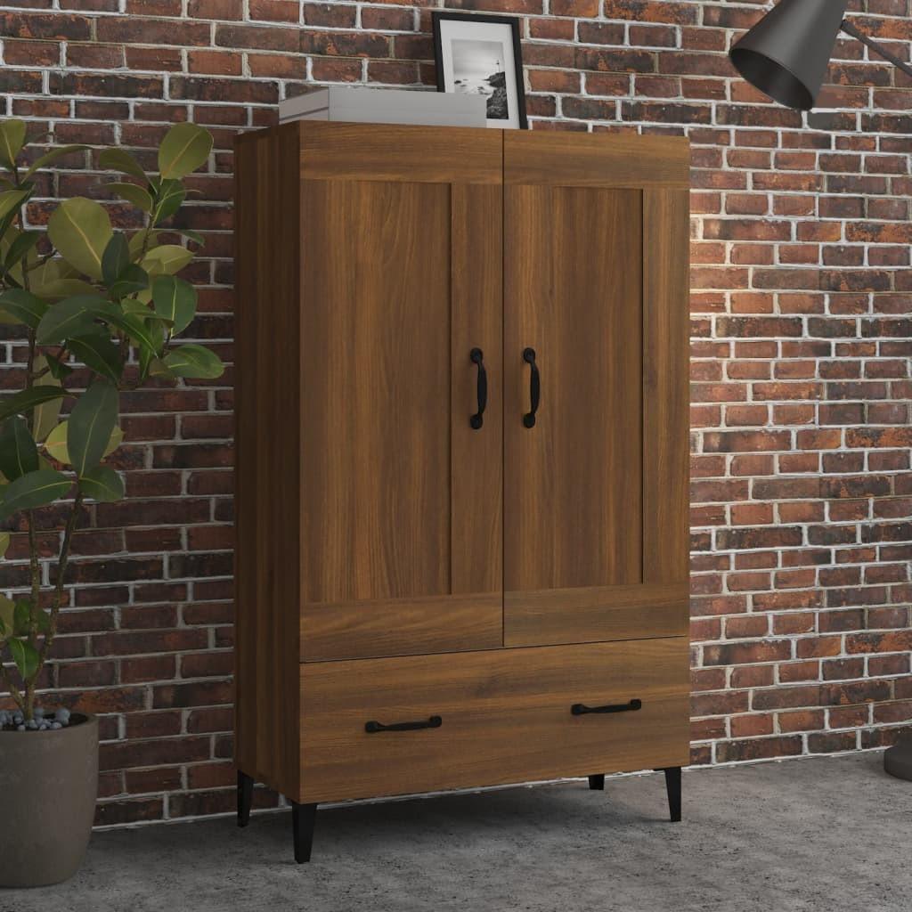 Skab 70x31x115 cm konstrueret træ brun egetræsfarve