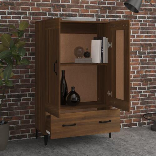 Skab 70x31x115 cm konstrueret træ brun egetræsfarve