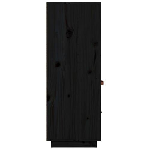 Højskab 67x40x108,5 cm massivt fyrretræ sort
