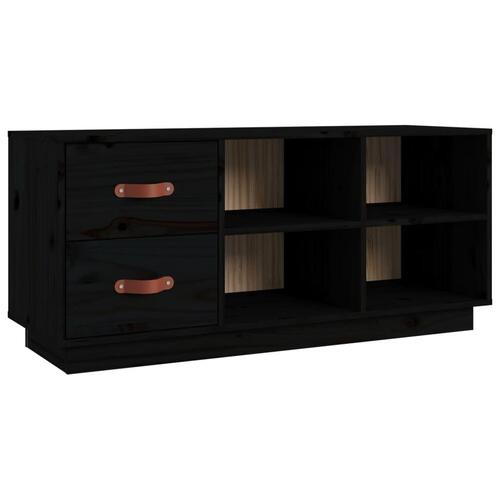Skobænk 100x34x45 cm massivt fyrretræ sort