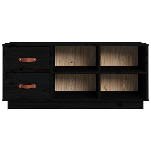Skobænk 100x34x45 cm massivt fyrretræ sort