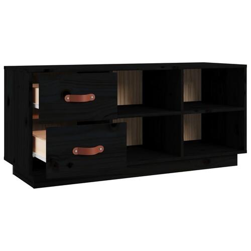 Skobænk 100x34x45 cm massivt fyrretræ sort