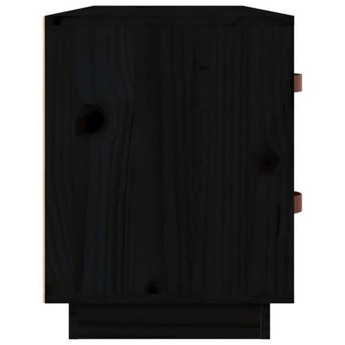Skobænk 100x34x45 cm massivt fyrretræ sort