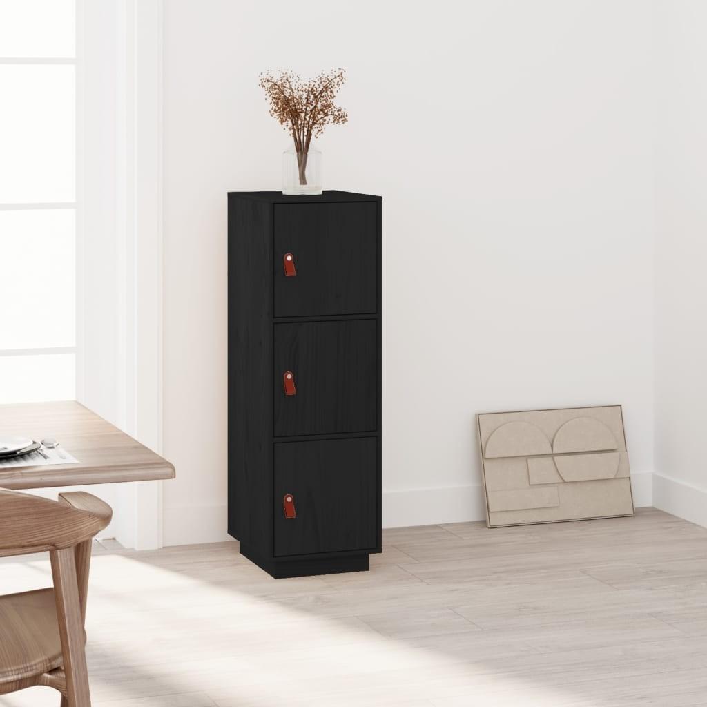 Højskab 34x40x108,5 cm massivt fyrretræ sort