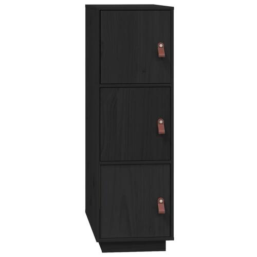 Højskab 34x40x108,5 cm massivt fyrretræ sort