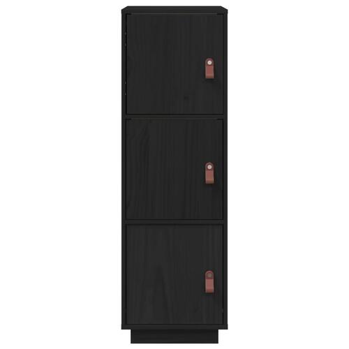 Højskab 34x40x108,5 cm massivt fyrretræ sort