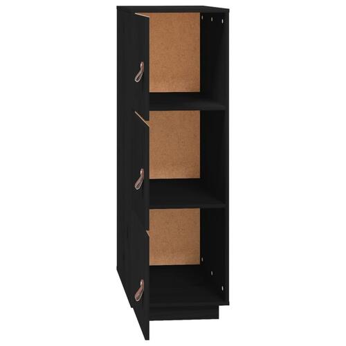 Højskab 34x40x108,5 cm massivt fyrretræ sort