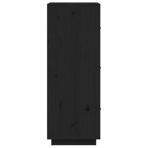 Højskab 34x40x108,5 cm massivt fyrretræ sort