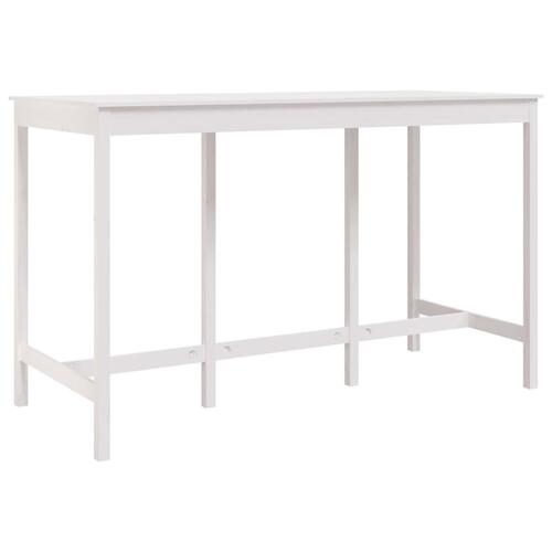 Barbord 180x80x110 cm massivt fyrretræ hvid