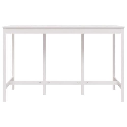 Barbord 180x80x110 cm massivt fyrretræ hvid