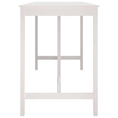 Barbord 180x80x110 cm massivt fyrretræ hvid