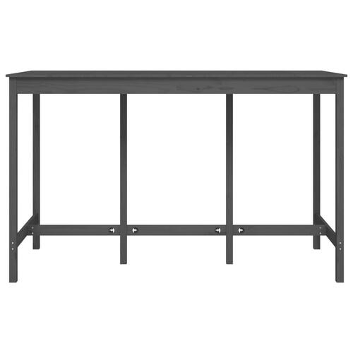 Barbord 180x80x110 cm massivt fyrretræ grå