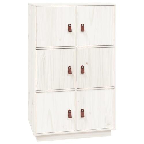 Højskab 67x40x108,5 cm massivt fyrretræ hvid
