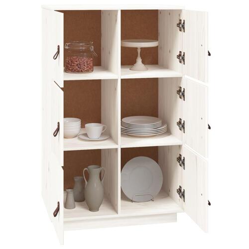 Højskab 67x40x108,5 cm massivt fyrretræ hvid