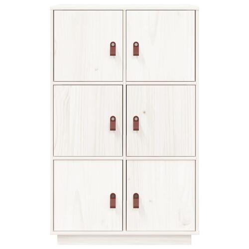 Højskab 67x40x108,5 cm massivt fyrretræ hvid