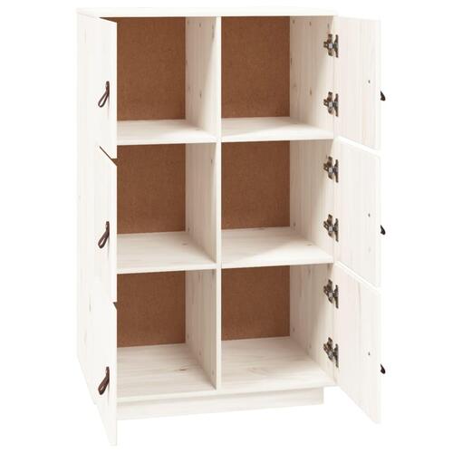 Højskab 67x40x108,5 cm massivt fyrretræ hvid