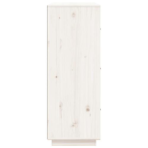 Højskab 67x40x108,5 cm massivt fyrretræ hvid