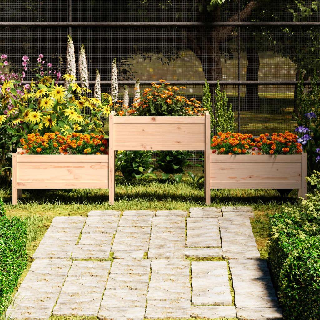 Plantekasse 245,5x44x75 cm massivt fyrretræ