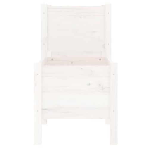 Plantekasse 245,5x44x75 cm massivt fyrretræ hvid