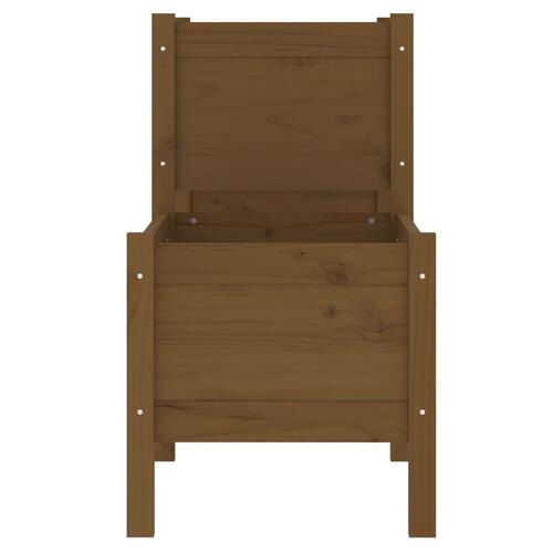 Plantekasse 245,5x44x75 cm massivt fyrretræ gyldenbrun