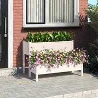 Plantekasse 110x84x75 cm massivt fyrretræ hvid