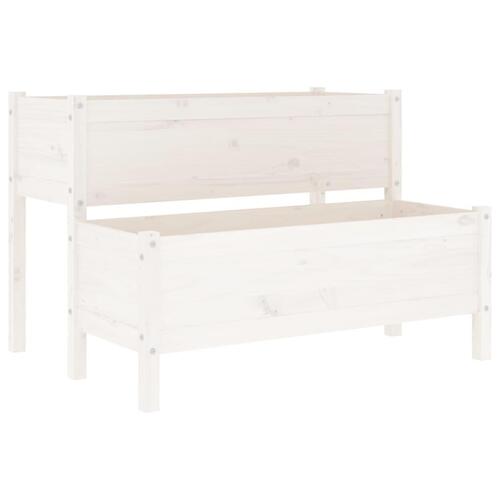 Plantekasse 110x84x75 cm massivt fyrretræ hvid