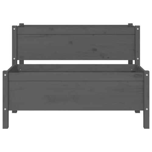 Plantekasse 110x84x75 cm massivt fyrretræ grå