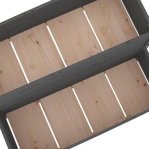 Plantekasse 110x84x75 cm massivt fyrretræ grå
