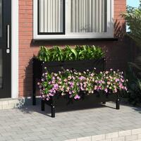 Plantekasse 110x84x75 cm massivt fyrretræ sort
