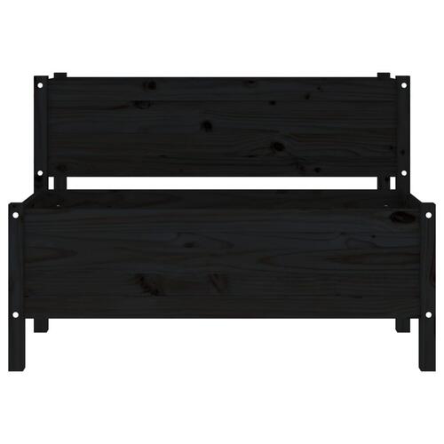 Plantekasse 110x84x75 cm massivt fyrretræ sort